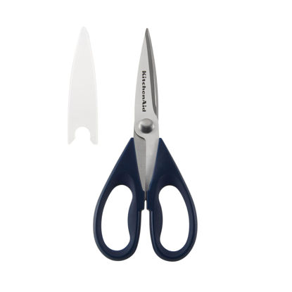Picture of KitchenAid All Purpose Stainless Steel Kitchen Shears with Protective Sheath for Everyday Use, Comfort Grip Handle, Dishwasher Safe, 8.72 Inch, Ink Blue