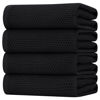 Picture of Homaxy 100% Cotton Oversized Waffle Weave Kitchen Dish Towels, Ultra Soft Absorbent Quick Drying Cleaning Towel, 20 x 28 Inches, 4-Pack, Black