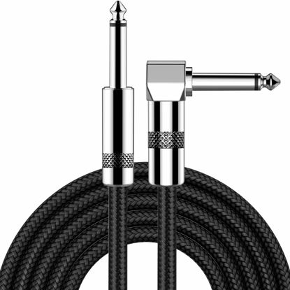 Picture of New bee 6ft Instrument Cable Bass AMP Cord for Electric ,Bass Guitar, Electric Mandolin, Pro Audio (Right Angle to Straight, Black)