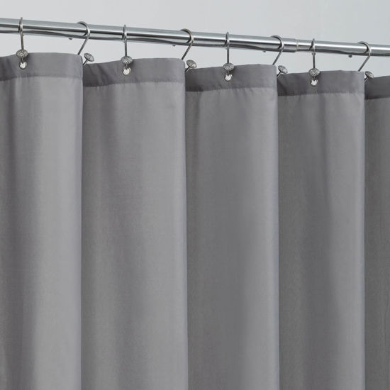 Picture of ALYVIA SPRING Extra Long Fabric Shower Curtain Liner Waterproof - 72" x 96", Soft & Lightweight X-Long Shower Curtain with 3 Magnets, Machine Washable - 72x96, Grey