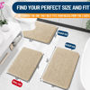Picture of OLANLY Toilet Rugs U-Shaped 24x20, Extra Soft Absorbent Chenille Contour Bathroom Rugs, Dry Quickly, Machine Washable, Non-Slip Bath Mat for Toilet Base, Beige
