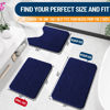Picture of OLANLY Toilet Rugs U-Shaped 24x20, Extra Soft Absorbent Chenille Contour Bathroom Rugs for Toilet, Dry Quickly, Machine Washable, Non-Slip Toilet Bath Mat, Navy
