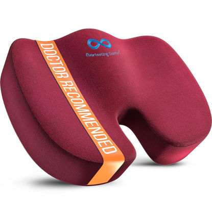 Picture of Everlasting Comfort Doctor Recommended Memory Foam Seat Cushions for Office Chairs - HSA FSA Eligible Tailbone Pain Relief Cushion, Sciatica & Back Support, Office Chair Cushion & Car Seat Cushion