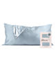 Picture of Kitsch Satin Pillowcase with Zipper for Hair and Skin, Softer Than Silk Pillow Cases King, Cooling Pillow Covers, Machine Washable, Wrinkle-Free, Smooth Satin Pillow Cases King Size 19"x36", Haze Blue