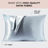 Picture of Kitsch Satin Pillowcase with Zipper for Hair and Skin, Softer Than Silk Pillow Cases King, Cooling Pillow Covers, Machine Washable, Wrinkle-Free, Smooth Satin Pillow Cases King Size 19"x36", Haze Blue