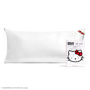 Picture of Kitsch Hello Kitty Satin Pillowcase with Zipper for Hair, Softer Than Silk Pillow Cases King, Cooling Pillow Covers, Machine Washable Wrinkle-Free, Satin Pillow Cases King 19x36, Solid Ivory Kitty Bow