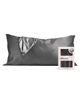 Picture of Kitsch Satin Pillowcase with Zipper for Hair and Skin, Softer Than Silk Pillow Cases King, Cooling Pillow Covers, Machine Washable, Wrinkle-Free, Smooth Satin Pillow Cases King Size 19"x36" (Charcoal)