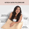 Picture of Kitsch Satin Pillowcase with Zipper for Hair & Skin, Softer Than Silk Pillow Cases Queen, Smooth Pillow Covers, Machine Washable, Wrinkle-Free, Cooling Satin Pillow Cases Standard Size 19x26 Champagne