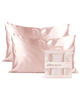 Picture of Kitsch Satin Pillowcase with Zipper for Hair and Skin Queen Size, Softer Than Silk Pillow Cases, 2 Pack Cooling Pillow Covers, Machine Washable, Satin Pillow Cases Standard Size Set of 2 19"x26" Blush