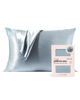 Picture of Kitsch Satin Pillowcase with Zipper for Hair & Skin, Softer Than Silk Pillow Cases Queen, Smooth Pillow Covers, Machine Washable, Wrinkle-Free, Cooling Satin Pillow Cases Standard Size 19x26 Haze Blue