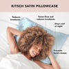 Picture of Kitsch Satin Pillowcase with Zipper for Hair & Skin, Softer Than Silk Pillow Cases Queen, Smooth Pillow Covers, Machine Washable, Wrinkle-Free, Cooling Satin Pillow Cases Standard Size 19x26 Haze Blue