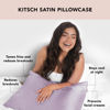 Picture of Kitsch Satin Pillowcase with Zipper for Hair & Skin, Softer Than Silk Pillow Cases Queen, Smooth Pillow Covers, Machine Washable, Wrinkle-Free, Cooling Satin Pillow Cases Standard Size 19x26, Lavender