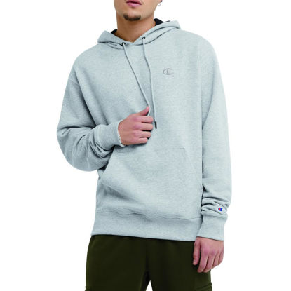 Picture of Champion, Powerblend, Fleece Comfortable Hoodie, Sweatshirt for Men (Reg. or Big, Oxford Gray C Logo, X-Large tall