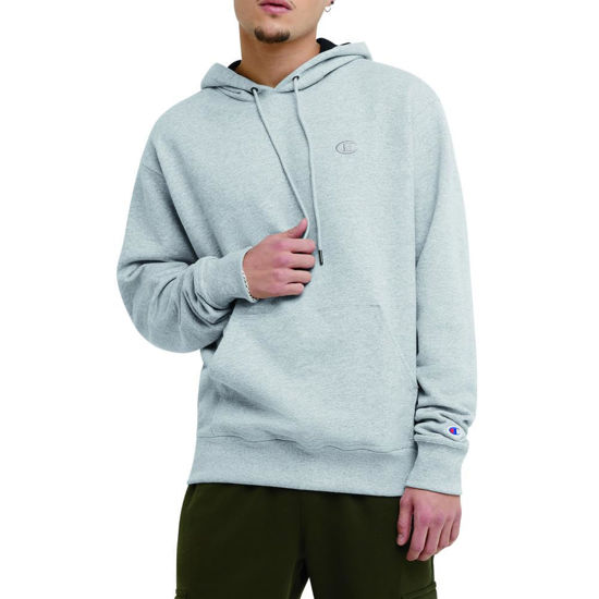 Picture of Champion, Powerblend, Fleece Comfortable Hoodie, Sweatshirt for Men (Reg. or Big, Oxford Gray C Logo, X-Large tall