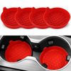 Picture of SINGARO Car Cup Holder Coaster, Silicone Cup Holder Insert, Universal Non-Slip Cup Holders, Car Accessories Interior for Women and Man 4 Pack Red