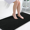 Picture of OLANLY Bathroom Rugs 47x24, Extra Soft Absorbent Chenille Bath Rugs, Rubber Backing Quick Dry, Machine Washable Bath Mats for Bathroom Floor, Tub and Shower, Home Decor Accessories, Black