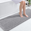Picture of OLANLY Bathroom Rugs 59x20, Extra Soft Absorbent Chenille Bath Rugs, Rubber Backing Quick Dry, Machine Washable Bath Mats for Bathroom Floor, Tub and Shower, Home Decor Accessories, Light Grey