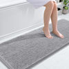 Picture of OLANLY Bathroom Rugs 59x24, Extra Soft Absorbent Chenille Bath Rugs, Rubber Backing Quick Dry, Machine Washable Bath Mats for Bathroom Floor, Tub and Shower, Home Decor Accessories, Light Grey