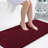Picture of OLANLY Bathroom Rugs 47x24, Extra Soft Absorbent Chenille Bath Rugs, Rubber Backing Quick Dry, Machine Washable Bath Mats for Bathroom Floor, Tub and Shower, Home Decor Accessories, Burgundy