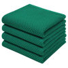 Picture of Homaxy 100% Cotton Waffle Weave Kitchen Dish Towels, Ultra Soft Absorbent Quick Drying Cleaning Towel, 13x28 Inches, 4-Pack, Dark Green