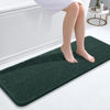 Picture of OLANLY Bathroom Rugs 47x17, Extra Soft Absorbent Chenille Bath Rugs, Rubber Backing Quick Dry, Machine Washable Bath Mats for Bathroom Floor, Tub and Shower, Home Decor Accessories, Blackish Green