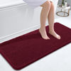 Picture of OLANLY Bathroom Rugs 47x20, Extra Soft Absorbent Chenille Bath Rugs, Rubber Backing Quick Dry, Machine Washable Bath Mats for Bathroom Floor, Tub and Shower, Home Decor Accessories, Burgundy
