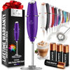 Picture of Zulay Powerful Milk Frother (4 Duracell Batteries Included) - Handheld Milk Frother Wand Drink Mixer for Coffee - Powerful Milk Foamer for Cappuccino, Frappe, Matcha & Coffee Creamer - Deep Purple