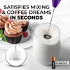 Picture of Zulay Powerful Milk Frother (4 Duracell Batteries Included) - Handheld Milk Frother Wand Drink Mixer for Coffee - Powerful Milk Foamer for Cappuccino, Frappe, Matcha & Coffee Creamer - Deep Purple