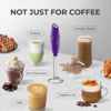 Picture of Zulay Powerful Milk Frother (4 Duracell Batteries Included) - Handheld Milk Frother Wand Drink Mixer for Coffee - Powerful Milk Foamer for Cappuccino, Frappe, Matcha & Coffee Creamer - Deep Purple