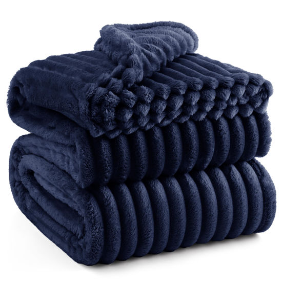 Picture of Bedsure Blue Full Blanket for Bed - Super Soft Cozy Blankets for Women, Cute Large Throws for Girls, 84x90 Inches