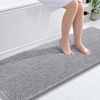 Picture of OLANLY Bathroom Rugs 70x24, Extra Soft Absorbent Chenille Bath Rugs, Rubber Backing Quick Dry, Machine Washable Bath Mats for Bathroom Floor, Tub and Shower, Home Decor Accessories, Light Grey