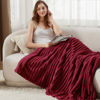 Picture of Bedsure Deep Red Fleece Blanket for Couch - Super Soft Cozy Twin Blankets for Women, Cute Small Throws for Girls, 60x80 Inches