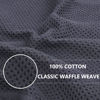 Picture of Homaxy 100% Cotton Waffle Weave Kitchen Dish Towels, Ultra Soft Absorbent Quick Drying Cleaning Towel, 13x28 Inches, 12-Pack, Dark Grey