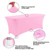 Picture of IVAPUPU 2 Pack 4FT Table Cloth for Rectangular Fitted Events Stretch Pink Table Covers Washable Table Cover Spandex Tablecloth Table Protector for Party, Wedding, Cocktail, Banquet, Festival
