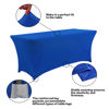 Picture of IVAPUPU 2 Pack 8FT Table Cloth for Rectangular Fitted Events Stretch Royal Blue Table Covers Washable Table Cover Spandex Tablecloth Table Protector for Party, Wedding, Cocktail, Banquet, Festival