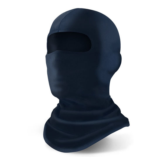 Picture of YESLIFE Dark Blue Ski Mask, Face Mask for Men and Women, Skiing, Snowboarding, Motorcycle, UV Protection & Wind Protection, Hat