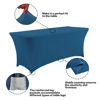 Picture of IVAPUPU 2 Pack 4FT Table Cloth for Rectangular Fitted Events Stretch Jean Blue Table Covers Washable Table Cover Spandex Tablecloth Table Protector for Party, Wedding, Cocktail, Banquet, Festival