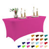 Picture of IVAPUPU 4FT Table Cloth for Rectangular Fitted Events Stretch Fuchsia Table Covers Washable Table Cover Spandex Tablecloth Table Protector for Party, Wedding, Cocktail, Banquet, Festival