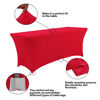Picture of IVAPUPU 4FT Table Cloth for Rectangular Fitted Events Stretch Red Table Covers Washable Table Cover Spandex Tablecloth Table Protector for Party, Wedding, Cocktail, Banquet, Festival