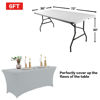 Picture of IVAPUPU 6FT Table Cloth for Rectangular Fitted Events Stretch Grey Table Covers Washable Table Cover Spandex Tablecloth Table Protector for Party, Wedding, Cocktail, Banquet, Festival