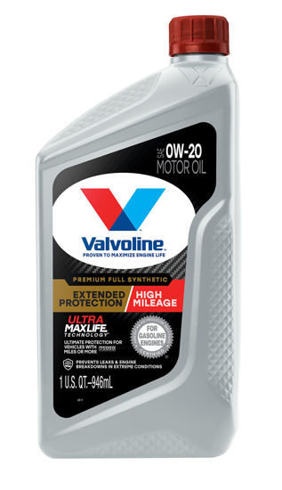 Picture of Valvoline Extended Protection High Mileage with Ultra MaxLife Technology 0W-20 Full Synthetic Motor Oil 1 QT