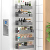 Picture of HuggieGems 6 Pack Magnetic Spice Storage Rack Organizer for Refrigerator and Oven, Gray Fridge Organizers and Storage