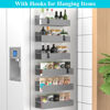 Picture of HuggieGems 6 Pack Magnetic Spice Storage Rack Organizer for Refrigerator and Oven, Gray Fridge Organizers and Storage
