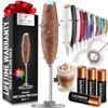 Picture of Zulay Powerful Milk Frother (4 Duracell Batteries Included) - Handheld Milk Frother Wand Drink Mixer for Coffee - Powerful Milk Foamer for Cappuccino, Frappe, Matcha & Coffee Creamer - Walnut