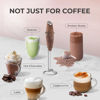 Picture of Zulay Powerful Milk Frother (4 Duracell Batteries Included) - Handheld Milk Frother Wand Drink Mixer for Coffee - Powerful Milk Foamer for Cappuccino, Frappe, Matcha & Coffee Creamer - Walnut