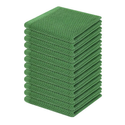 Picture of Homaxy 100% Cotton Waffle Weave Kitchen Dish Cloths, Ultra Soft Absorbent Quick Drying Dish Towels, 12 x 12 Inches, 12-Pack, Grass Green