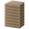 Picture of Homaxy 100% Cotton Waffle Weave Kitchen Dish Towels, Ultra Soft Absorbent Quick Drying Cleaning Towel, 13 x 28 Inches, 8-Pack, Tan