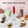 Picture of Zulay Powerful Milk Frother (4 Duracell Batteries Included) - Handheld Milk Frother Wand Drink Mixer for Coffee - Powerful Milk Foamer for Cappuccino, Frappe, Matcha & Coffee Creamer - Red