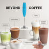 Picture of Zulay Kitchen Tornado Whisk Milk Frother Handheld - Coffee Frother Wand With Stand - Triple Whisk Hand Held Mixer - Electric Stirrer Frothing Wand for Latte, Matcha, Protein Powder - Blue Teal