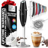 Picture of Zulay Kitchen Tornado Whisk Milk Frother Handheld - Coffee Frother Wand With Stand - Triple Whisk Hand Held Mixer - Electric Stirrer Frothing Wand for Latte, Matcha, Protein Powder - Metallic Black